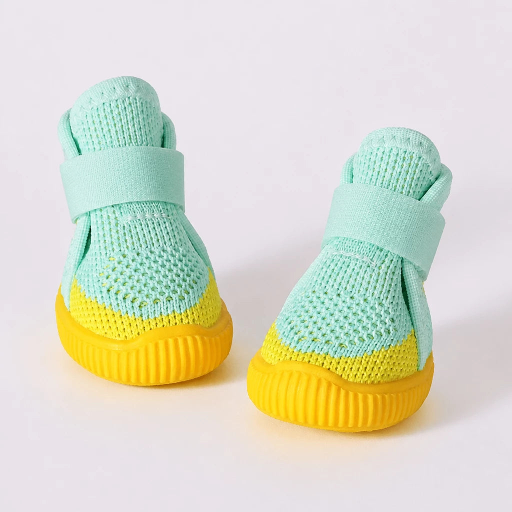 Nylon Knit Dog Shoes with Hook-and-Loop Closures