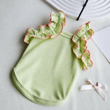 Lightweight Cotton Dog Tank Top with Ruffle Trim