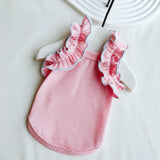 Lightweight Cotton Dog Tank Top with Ruffle Trim