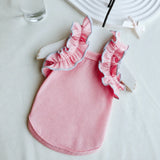 Lightweight Cotton Dog Tank Top with Ruffle Trim