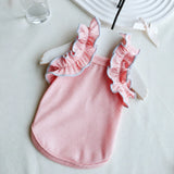 Lightweight Cotton Dog Tank Top with Ruffle Trim