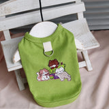 Lightweight Cotton Dog Tank Top with Ruffle Trim