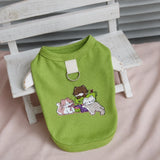 Lightweight Cotton Dog Tank Top with Ruffle Trim