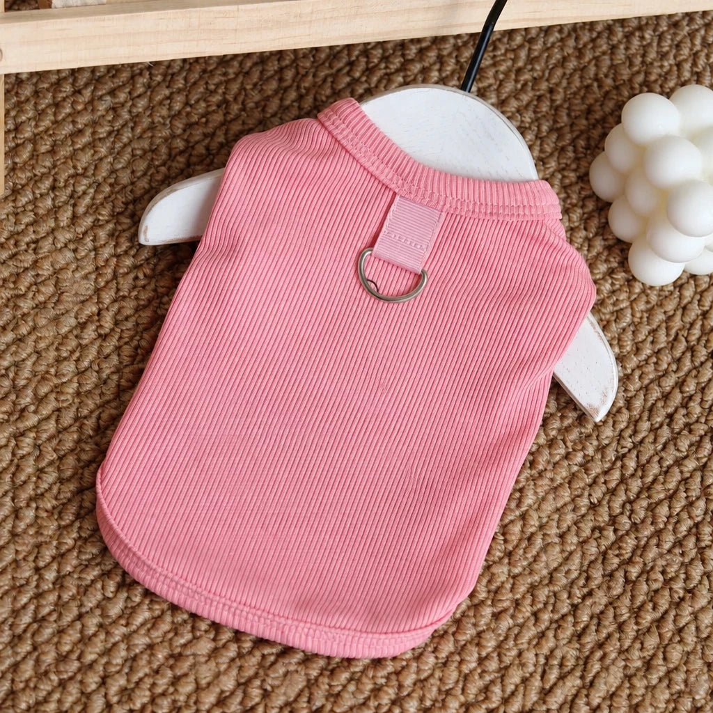 Lightweight Cotton Dog Tank Top with Ruffle Trim