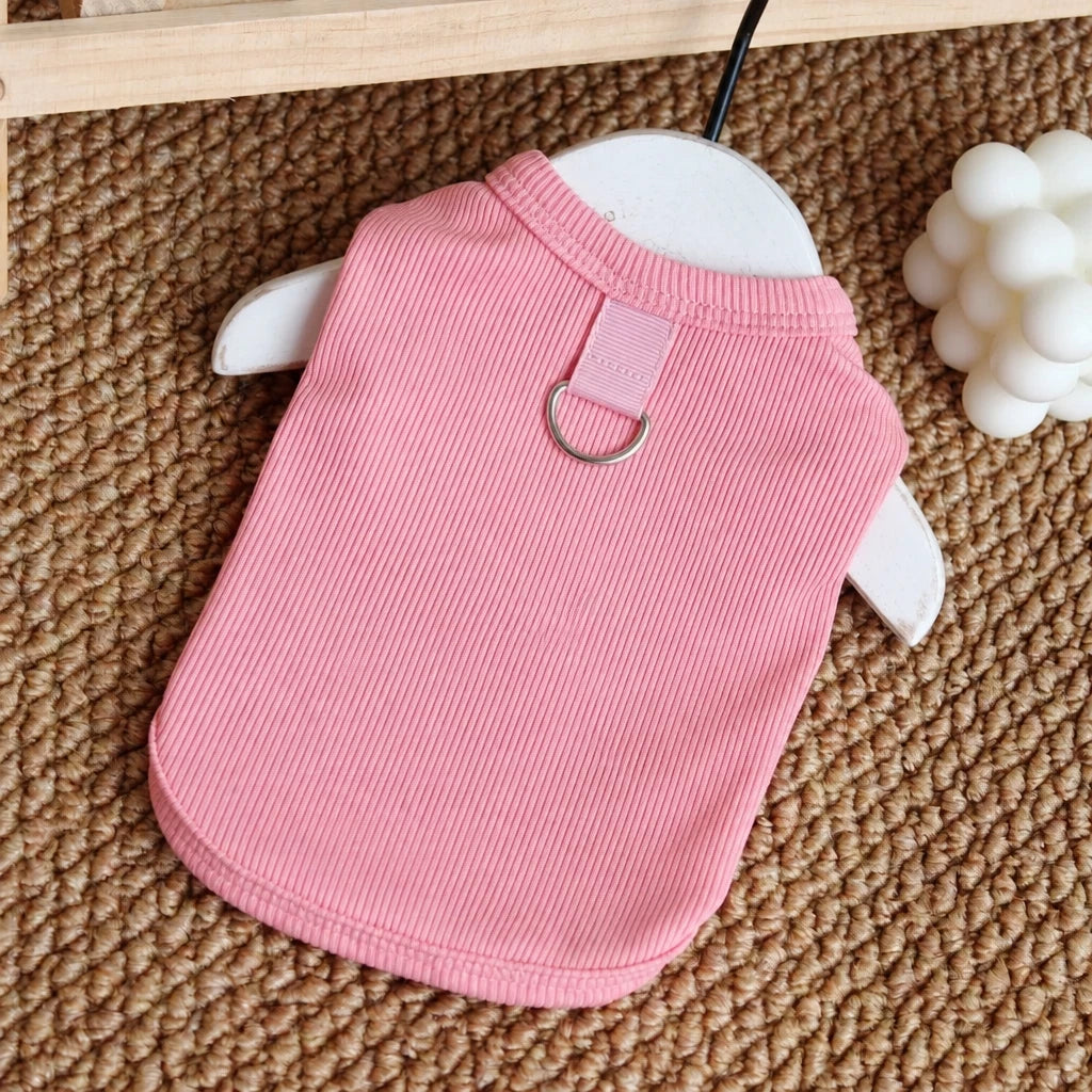 Lightweight Cotton Dog Tank Top with Ruffle Trim