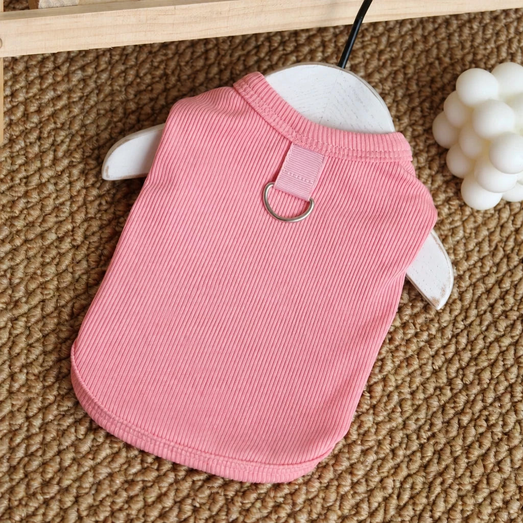Lightweight Cotton Dog Tank Top with Ruffle Trim