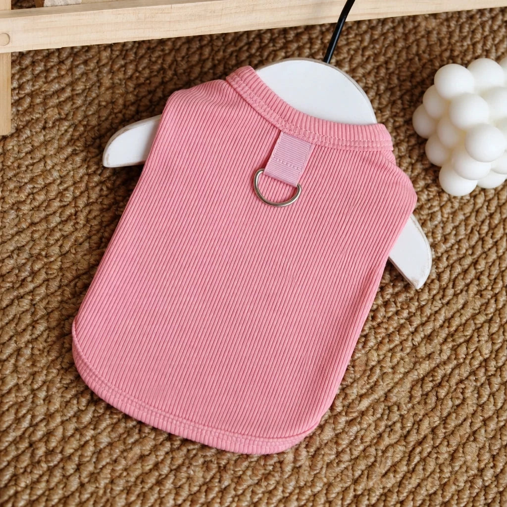 Lightweight Cotton Dog Tank Top with Ruffle Trim