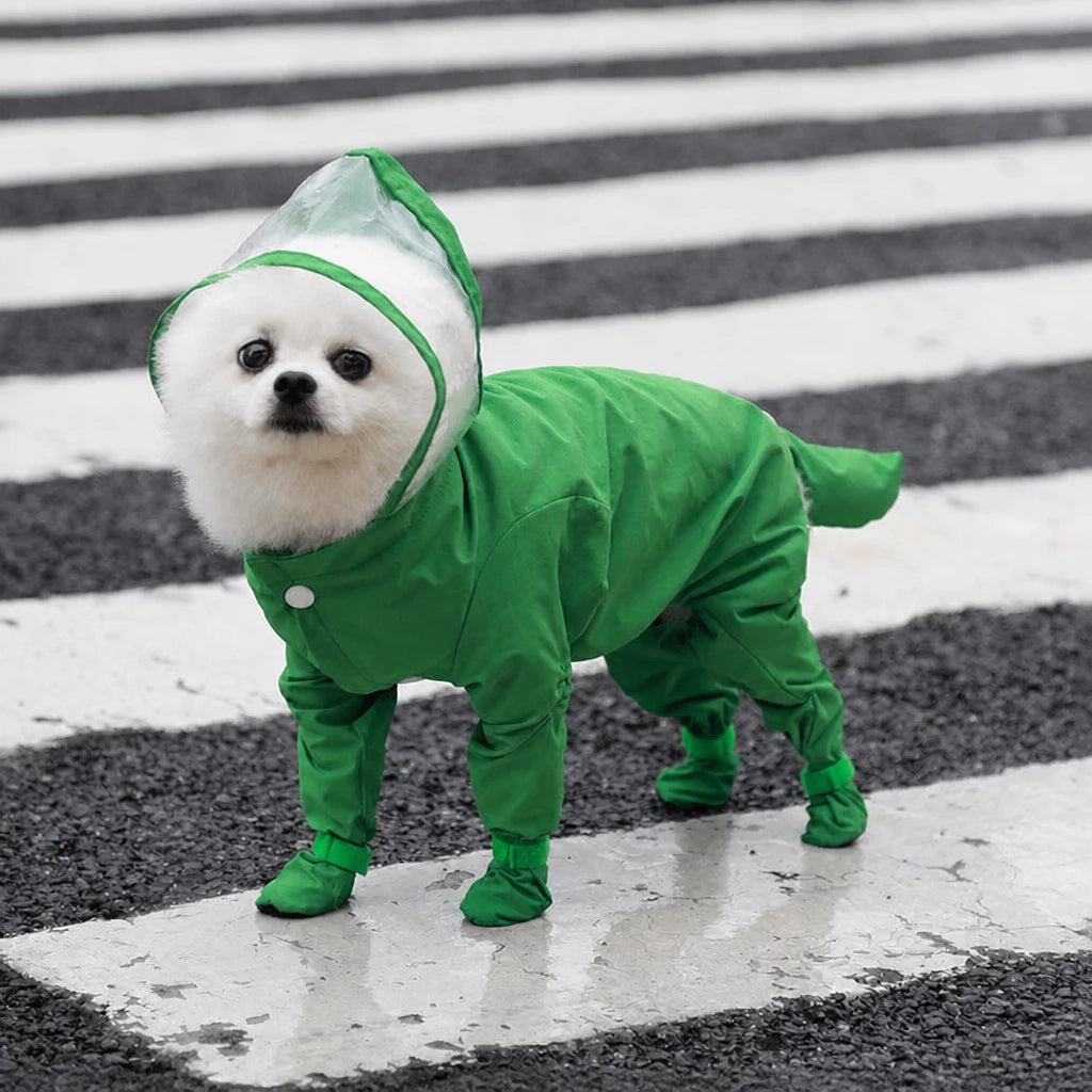 Four-Leg Waterproof Raincoat for Small Dogs