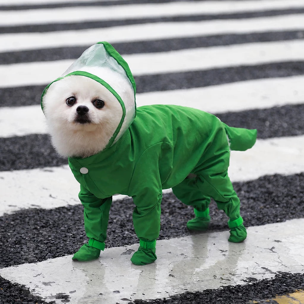 Four-Leg Waterproof Raincoat for Small Dogs