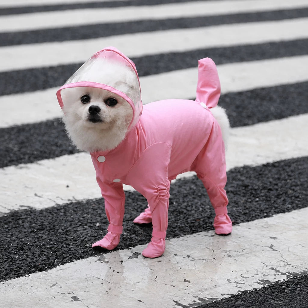 Four-Leg Waterproof Raincoat for Small Dogs