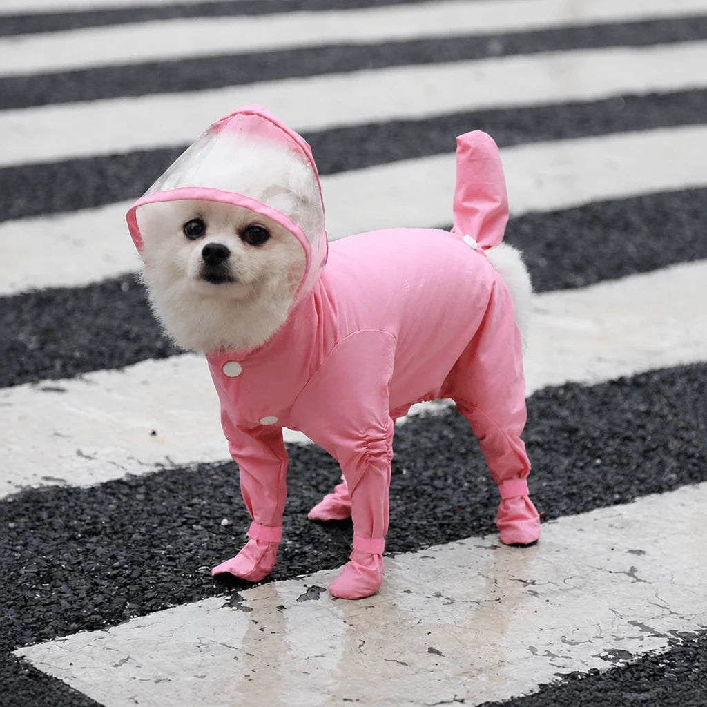 Four-Leg Waterproof Raincoat for Small Dogs