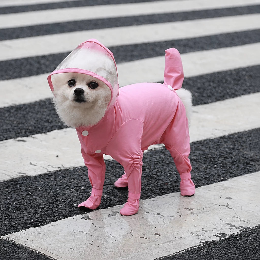 Four-Leg Waterproof Raincoat for Small Dogs