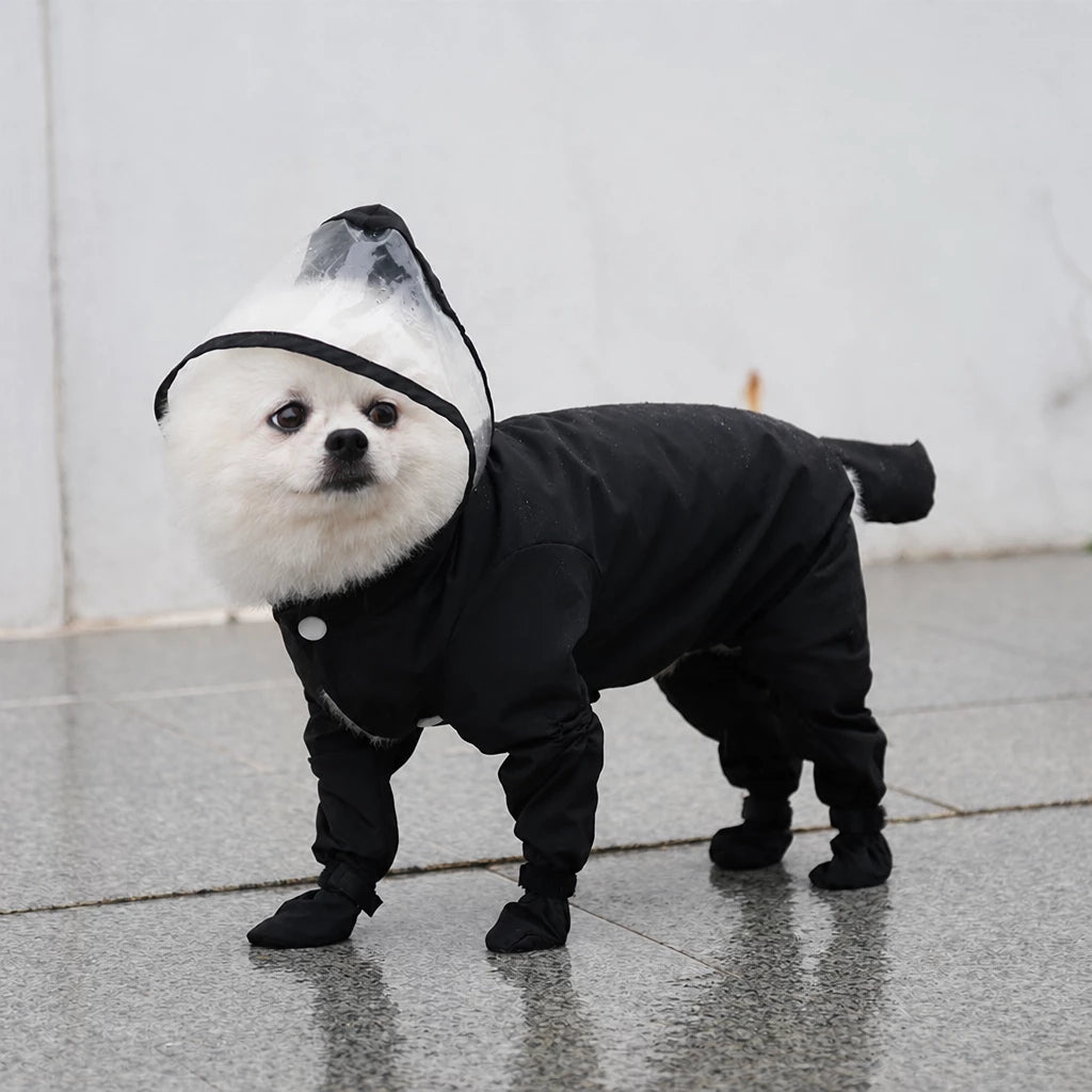 Four-Leg Waterproof Raincoat for Small Dogs
