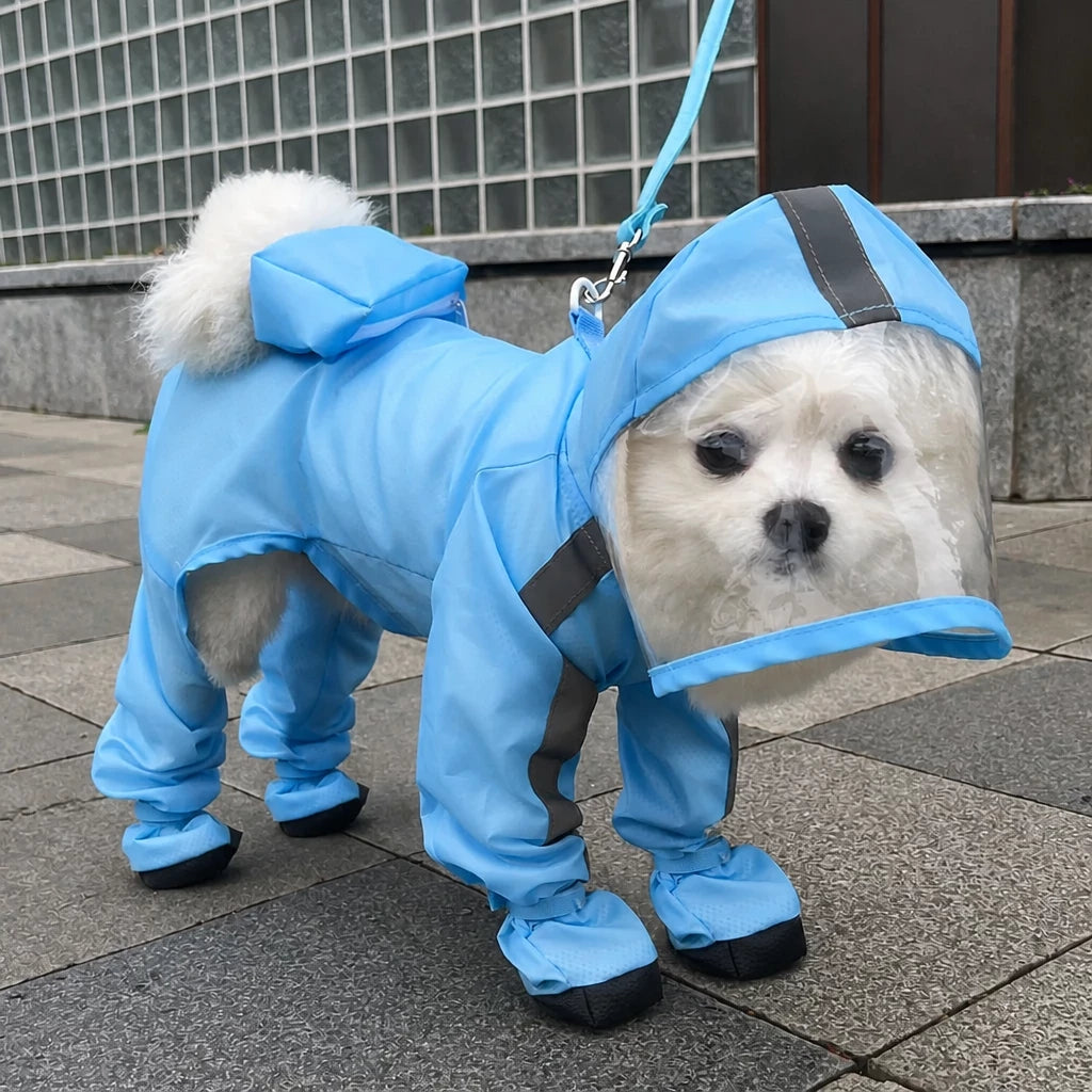 Four-Leg Waterproof Raincoat for Small Dogs