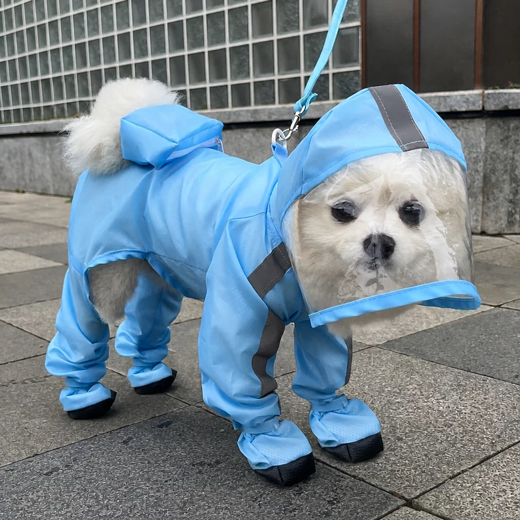 Four-Leg Waterproof Raincoat for Small Dogs