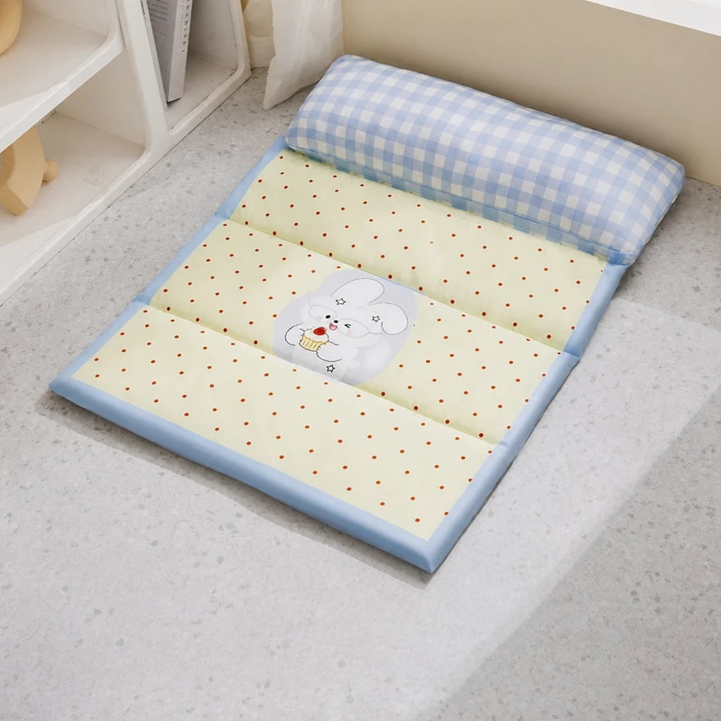Foldable Cotton Pet Bed with Bolster Sides for Dogs and Cats