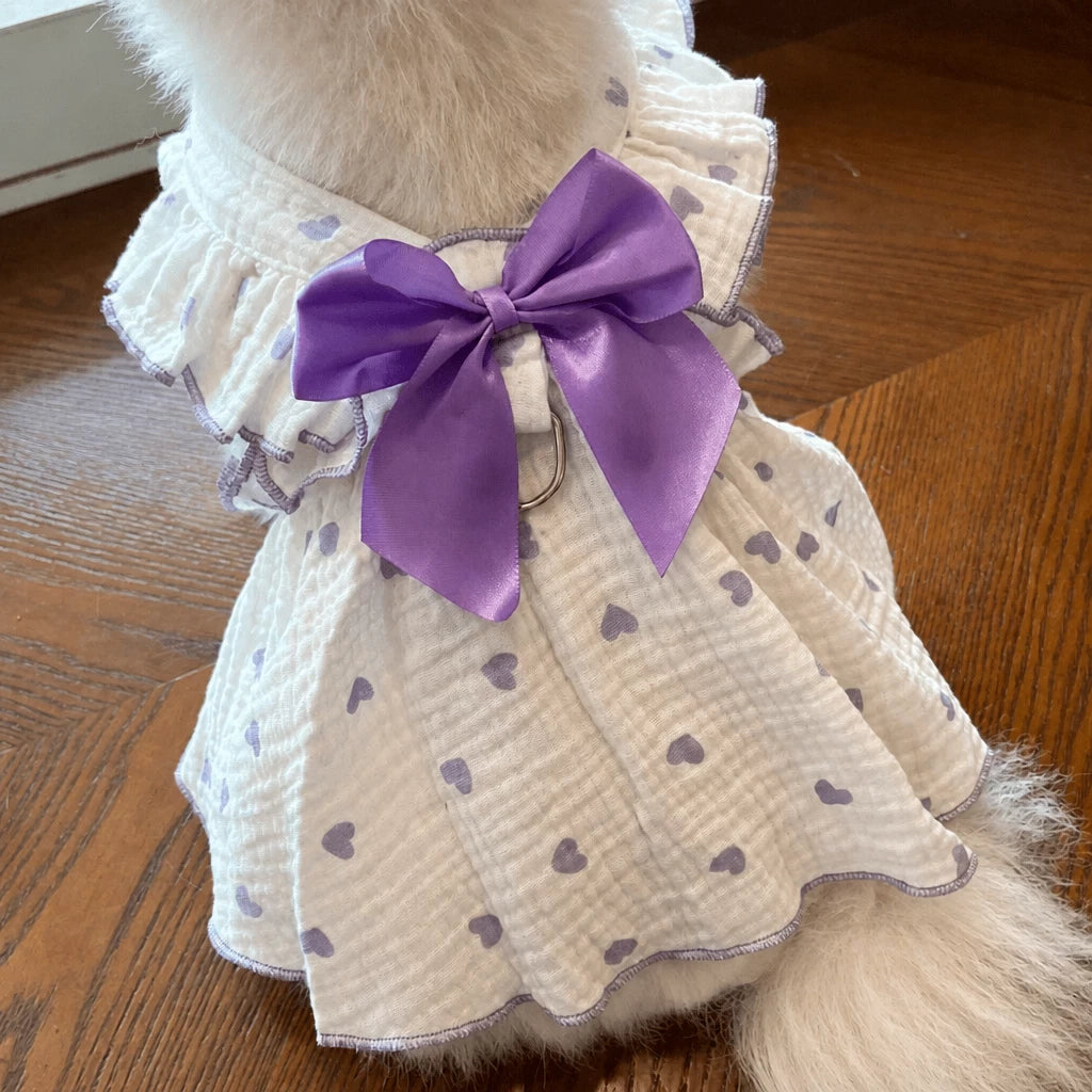 Lightweight Cotton Pet Dress for Small Dogs and Cats