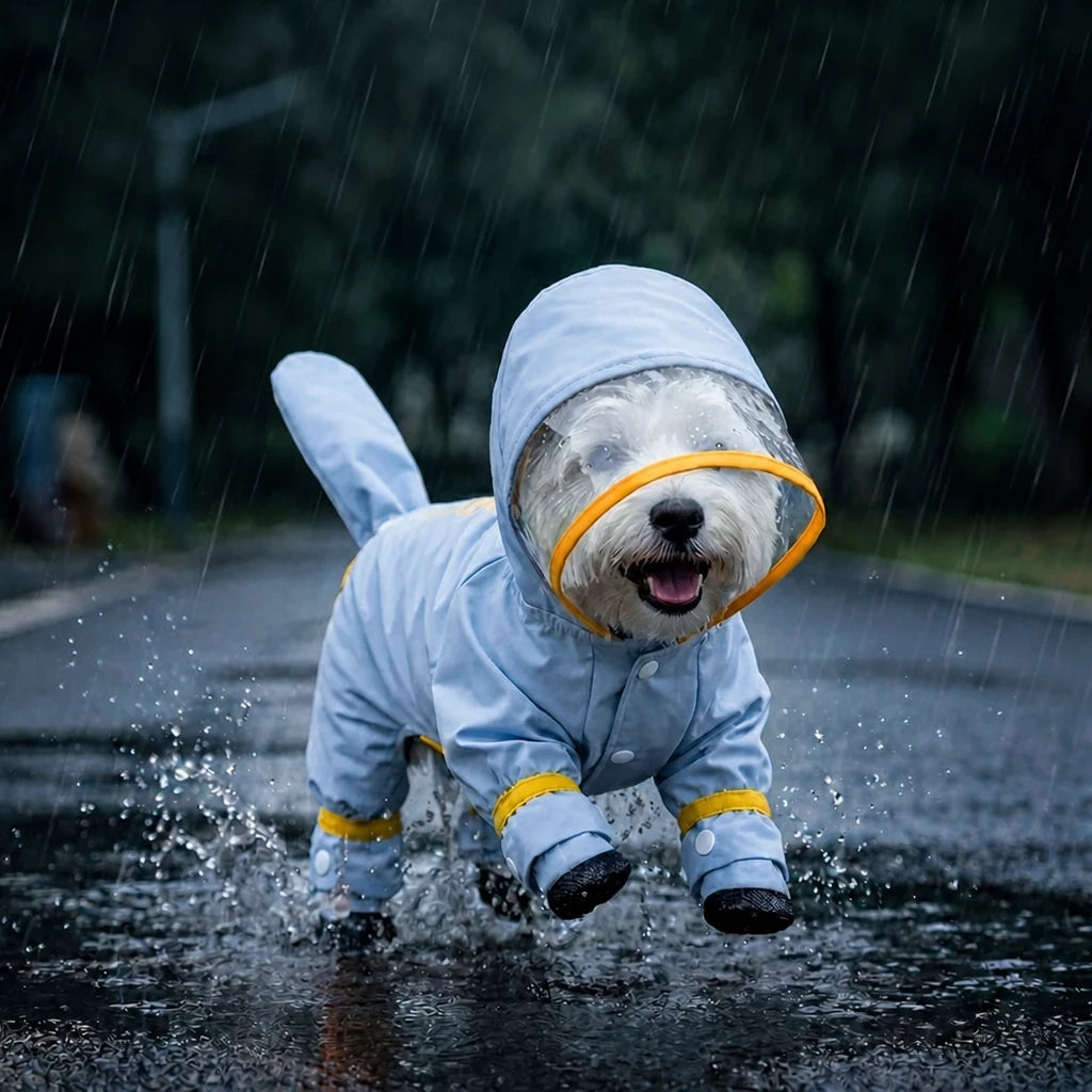 Four-Leg Raincoat for Small Dogs