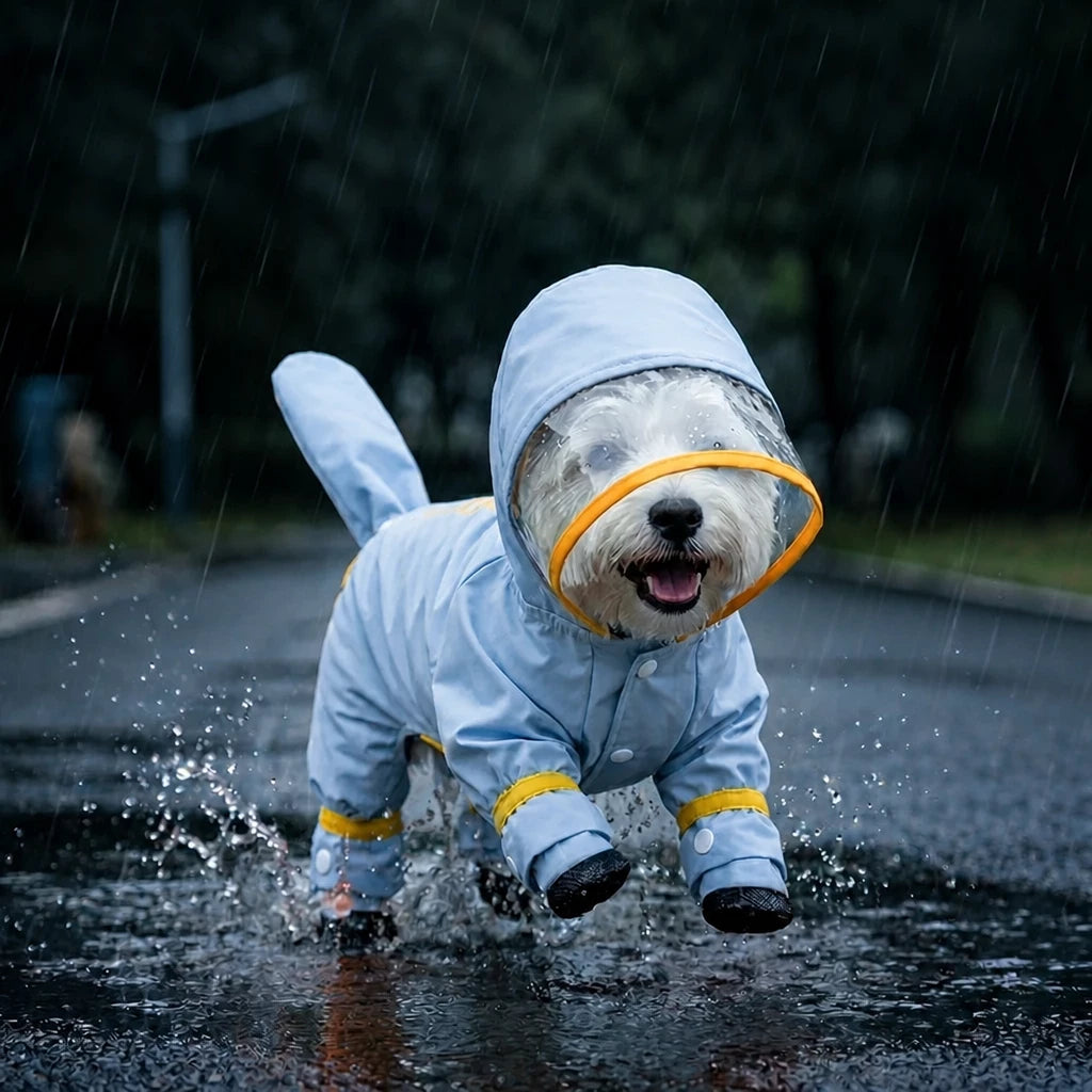 Four-Leg Raincoat for Small Dogs