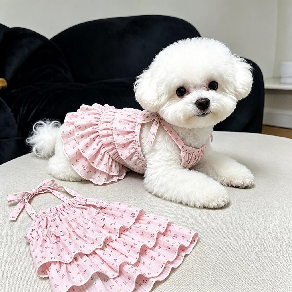 Cotton Pet Dress with Tiered Skirt
