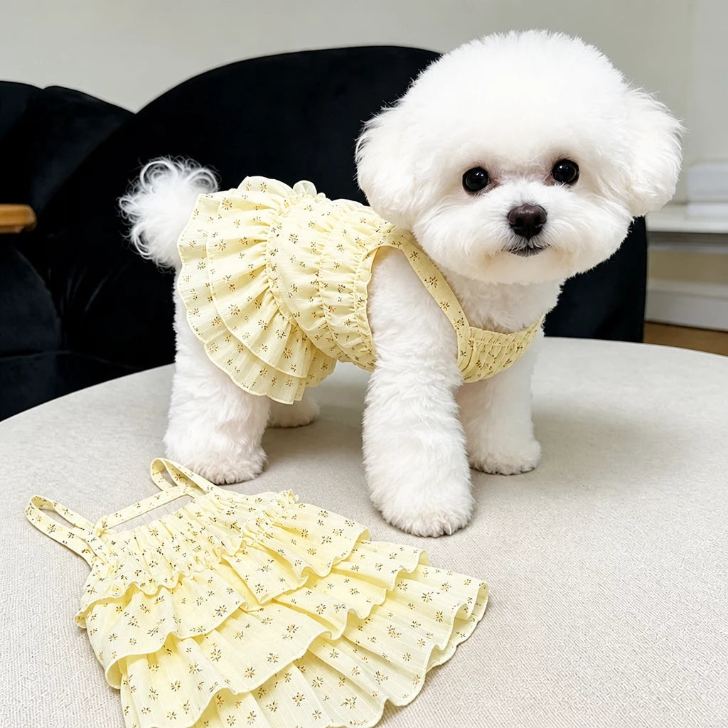Cotton Pet Dress with Tiered Skirt