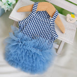 Blue Striped Mesh Dress for Dogs & Cats