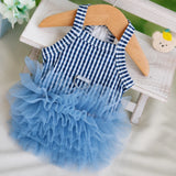 Blue Striped Mesh Dress for Dogs & Cats