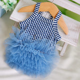 Blue Striped Mesh Dress for Dogs & Cats