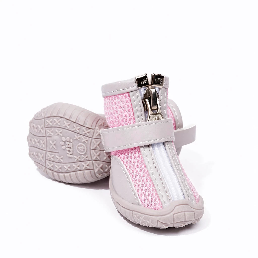 Oxford Cloth Small Dog Shoes with Zipper Closure