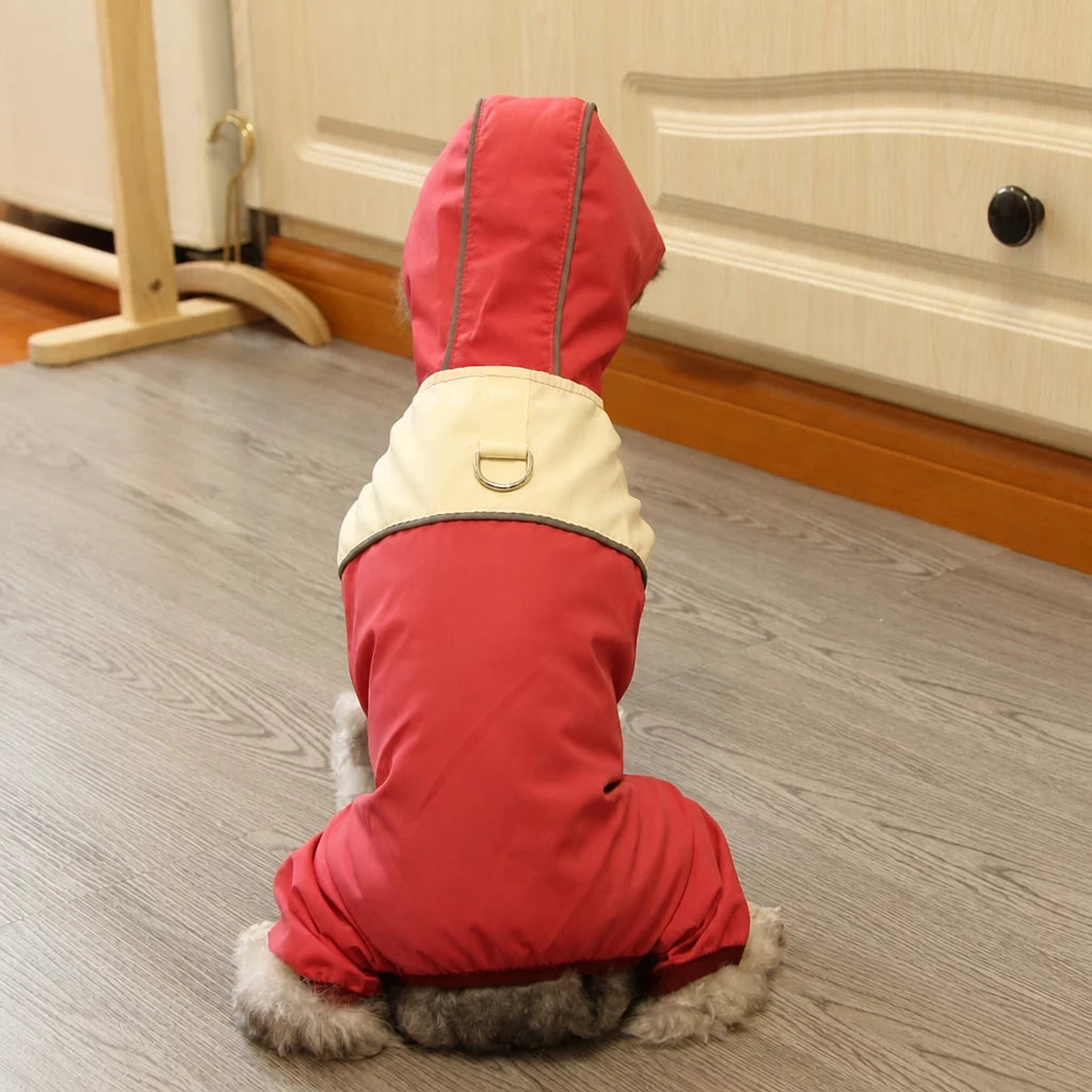 Four-Leg Polyester Dog Raincoat for Rainy-Day Walks