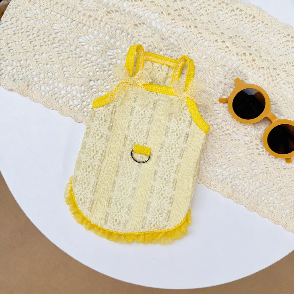 Lightweight Dog & Cat Tank Top with Vintage Bow Detail