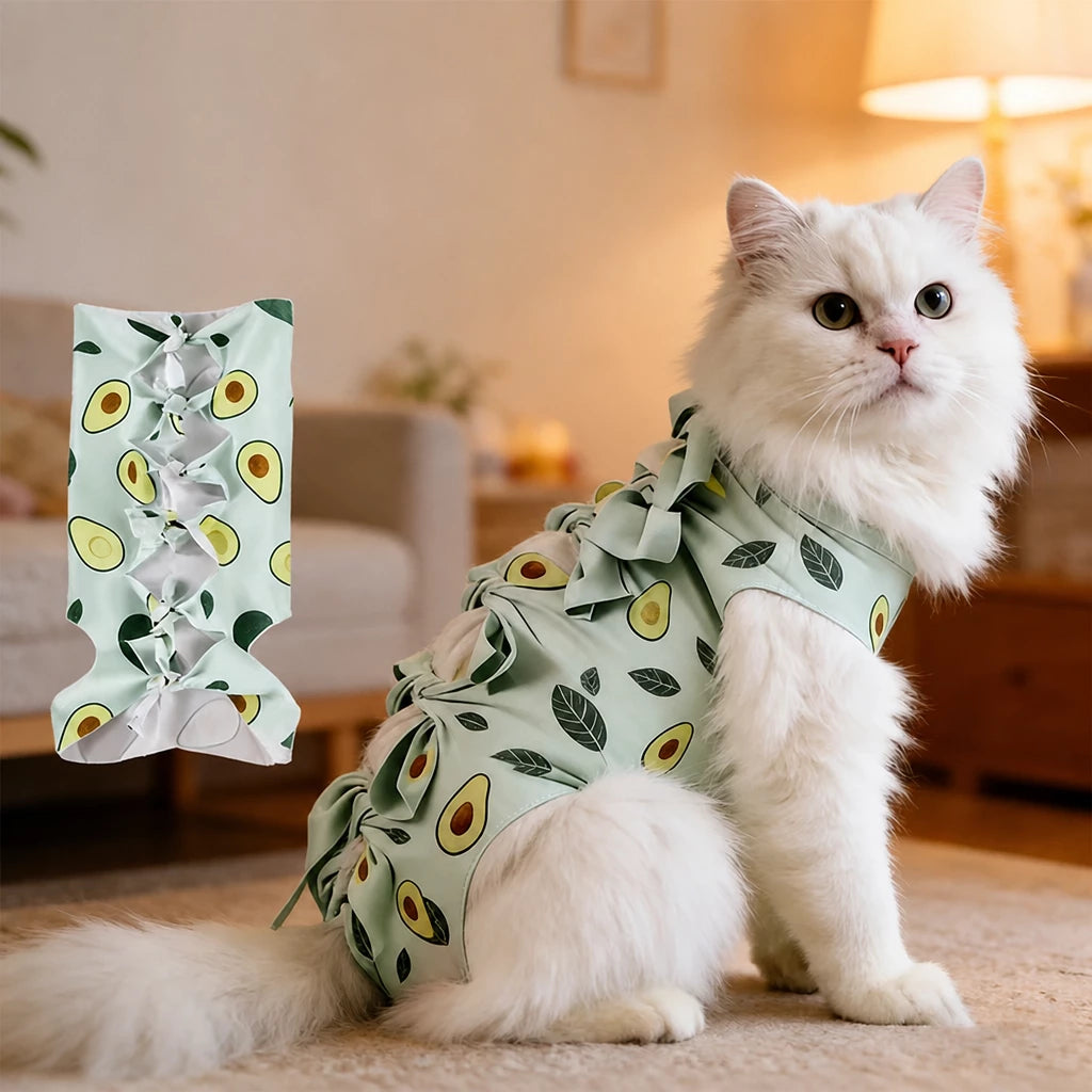 Cat Recovery Suit with Breathable Birdseye Mesh