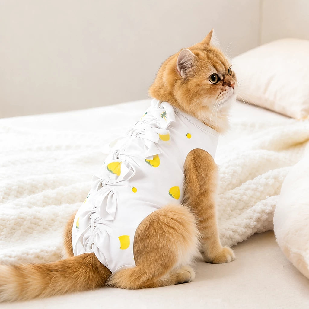 Cat Recovery Suit with Breathable Birdseye Mesh
