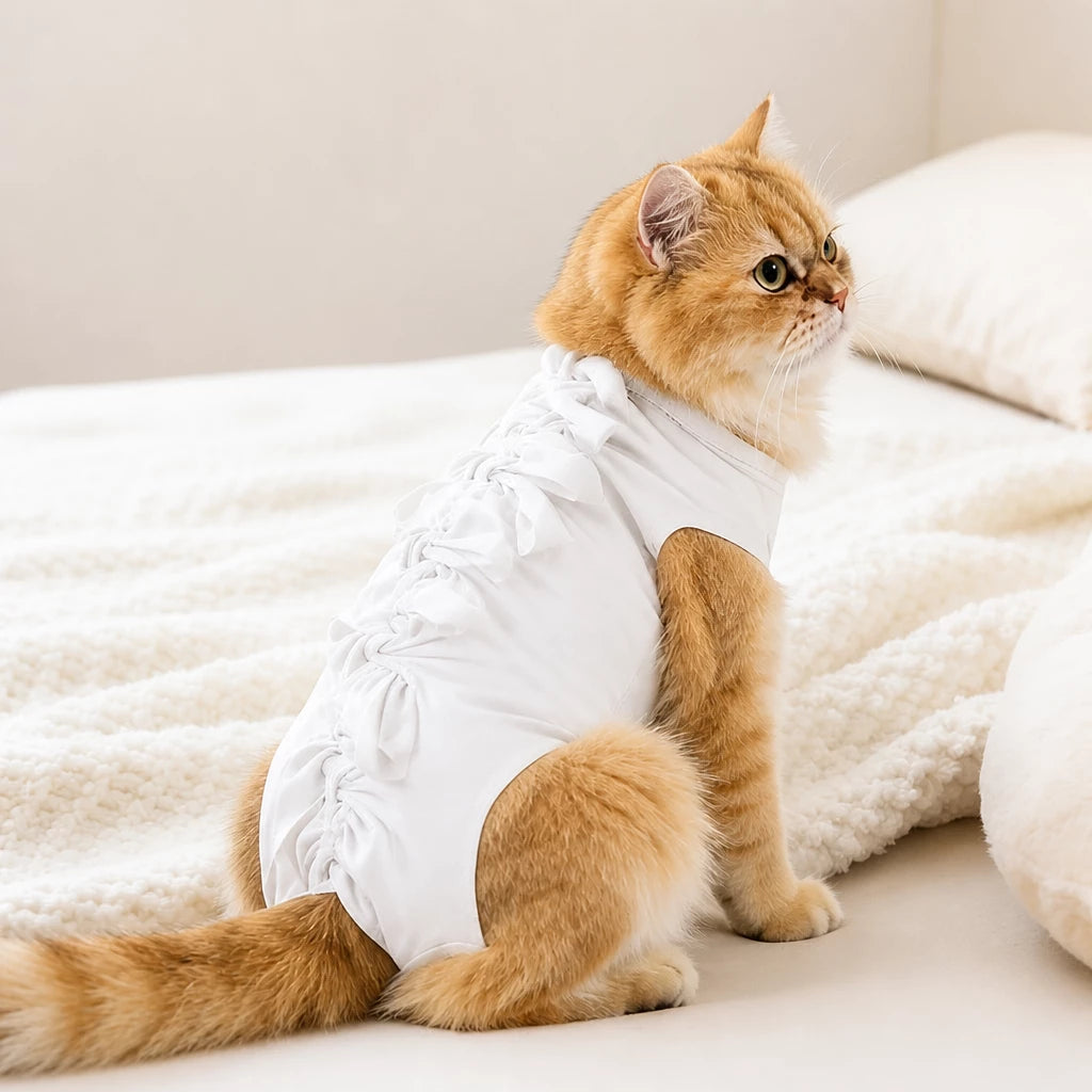 Cat Recovery Suit with Breathable Birdseye Mesh