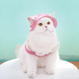 Adjustable Cotton Pet Bucket Hat with Ear Openings