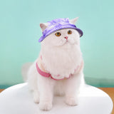 Adjustable Cotton Pet Bucket Hat with Ear Openings