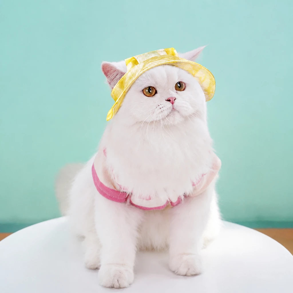 Adjustable Cotton Pet Bucket Hat with Ear Openings