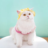 Adjustable Cotton Pet Bucket Hat with Ear Openings