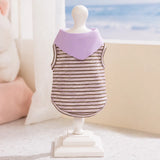 Striped Polo-Style Harness Vest for Small Dogs
