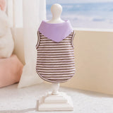 Striped Polo-Style Harness Vest for Small Dogs