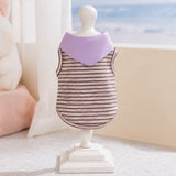 Striped Polo-Style Harness Vest for Small Dogs