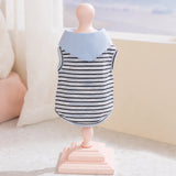 Striped Polo-Style Harness Vest for Small Dogs