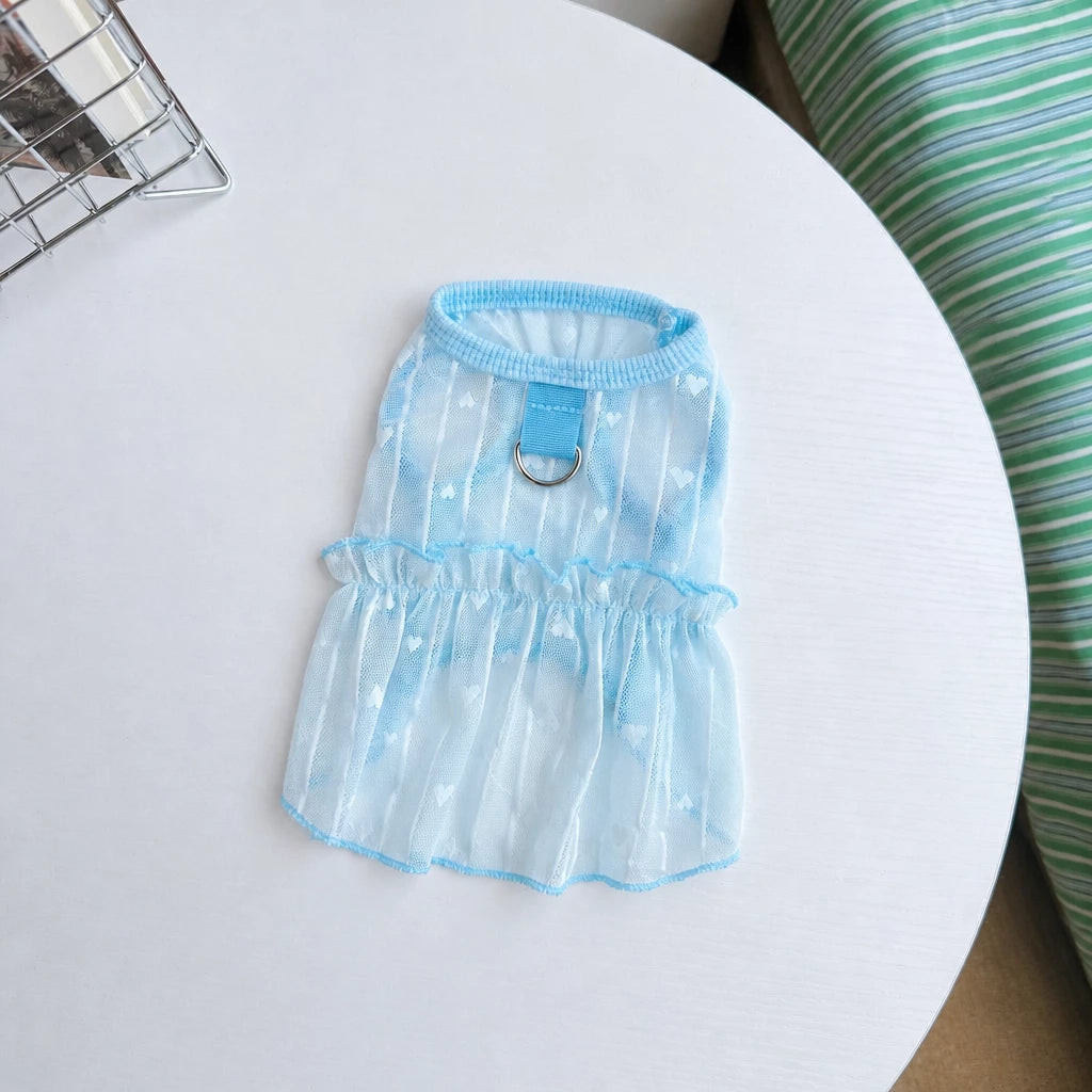 Silk Heart Cutout Ruffle Dress for Small Dogs & Cats