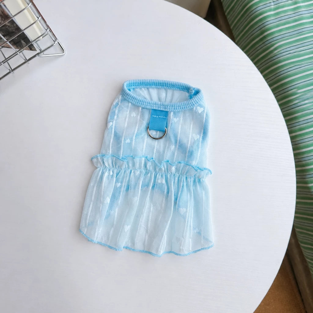 Silk Heart Cutout Ruffle Dress for Small Dogs & Cats