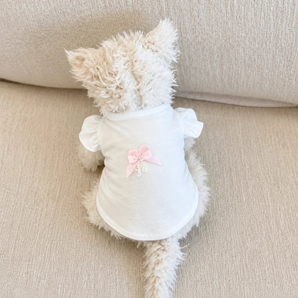 Bow Tie Flutter-Sleeve Pet Vest