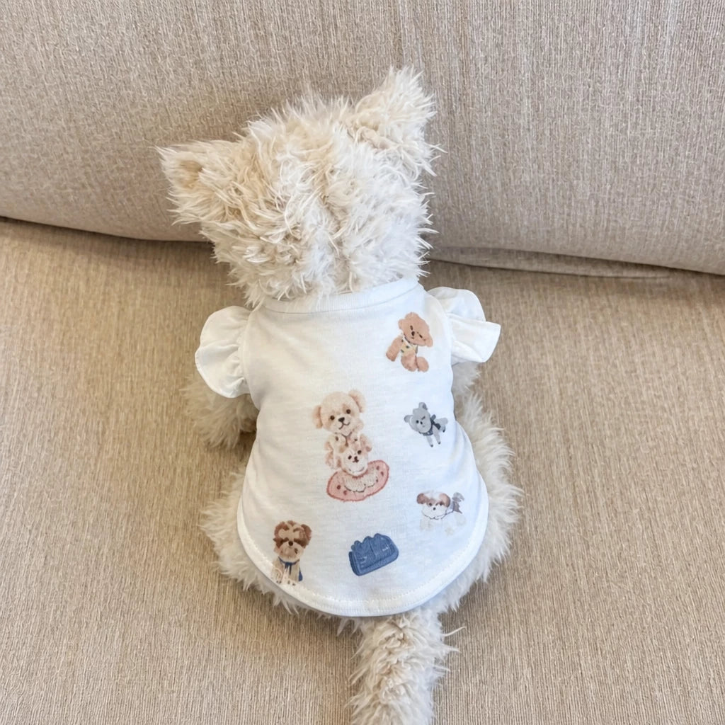Bow Tie Flutter-Sleeve Pet Vest