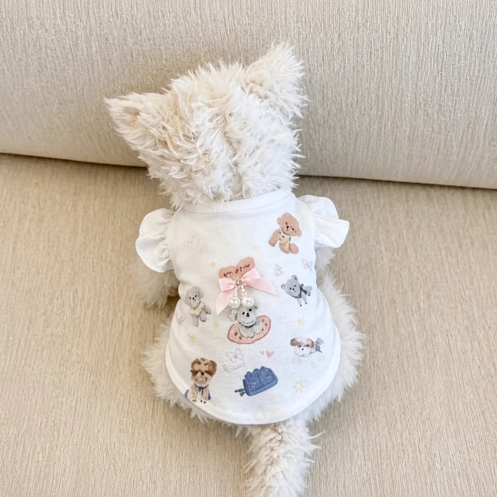 Bow Tie Flutter-Sleeve Pet Vest