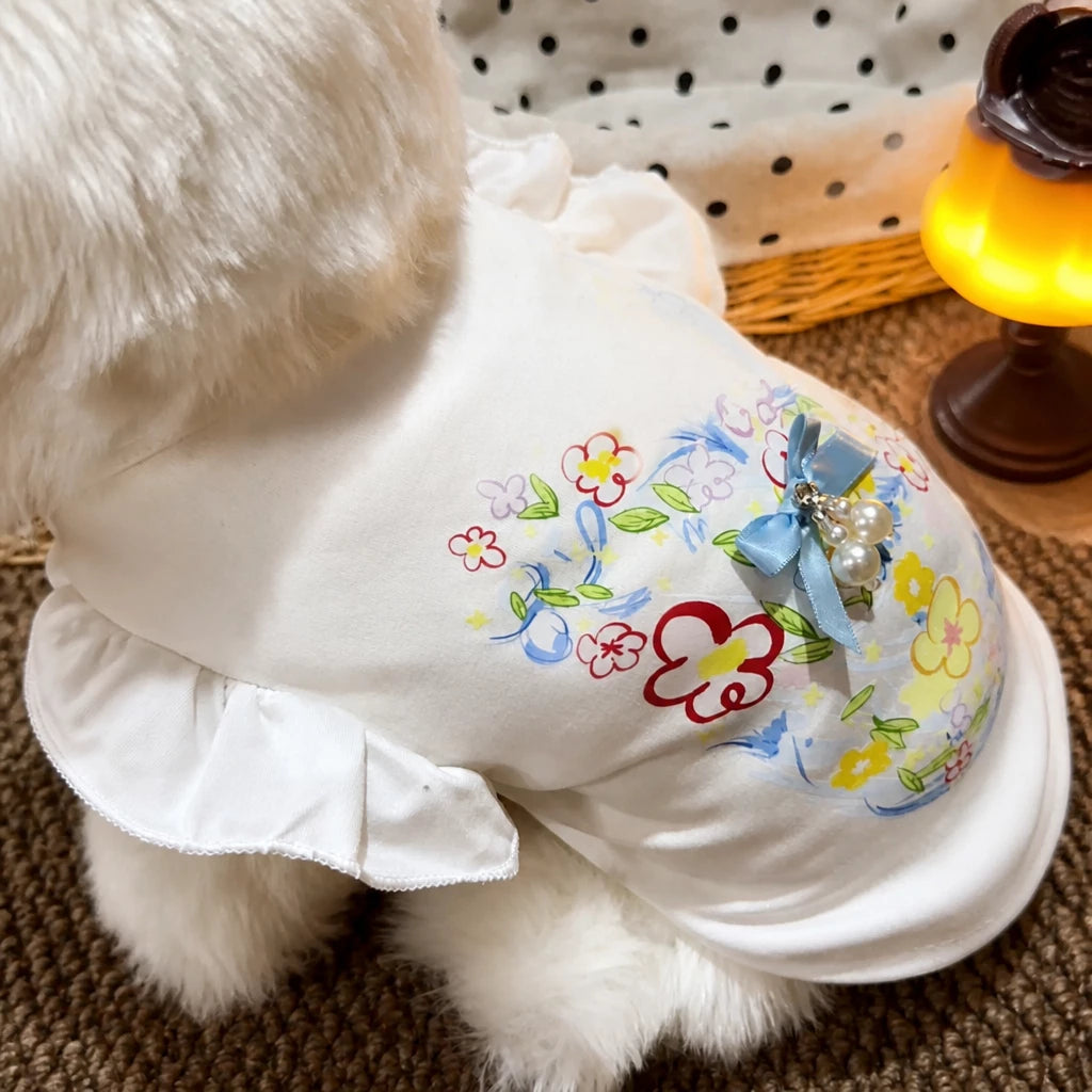 Bow Tie Flutter-Sleeve Pet Vest