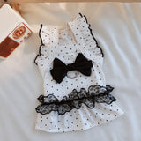 Polka Dot Flutter-Sleeve Pet Dress for Cats & Small Dogs