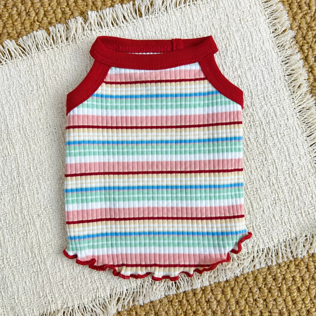 Summer Striped Cotton Pet Tank Top